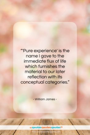William James quote: “‘Pure experience’ is the name I gave…”- at QuotesQuotesQuotes.com