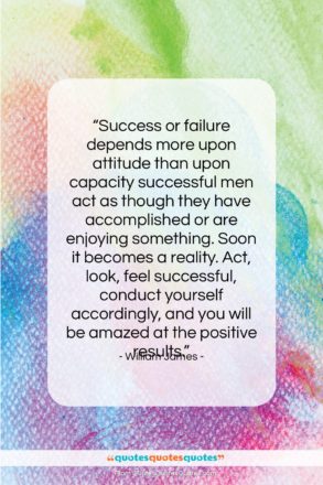 William James quote: “Success or failure depends more upon attitude…”- at QuotesQuotesQuotes.com