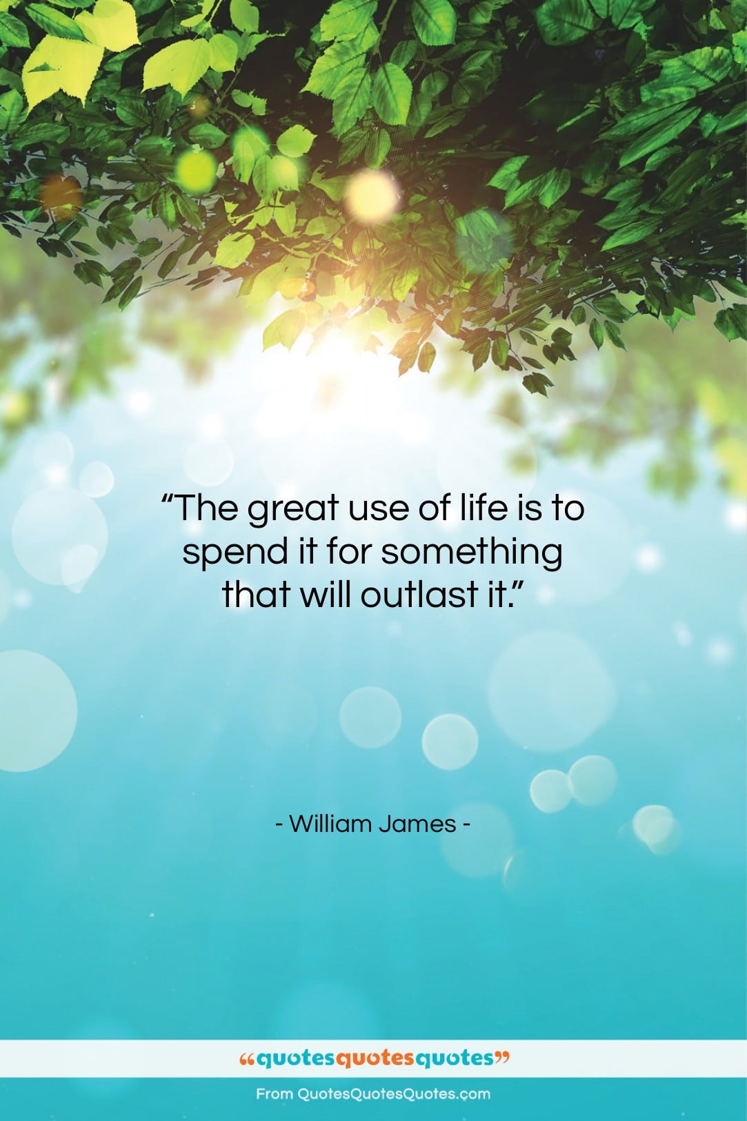 William James quote: “The great use of life is to…”- at QuotesQuotesQuotes.com