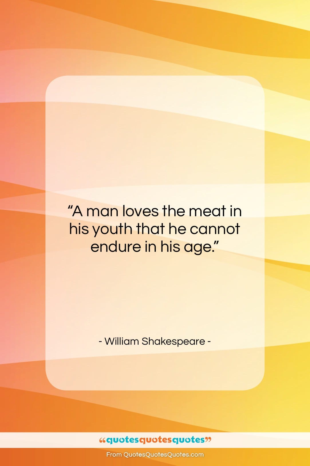 William Shakespeare quote: “A man loves the meat in his…”- at QuotesQuotesQuotes.com