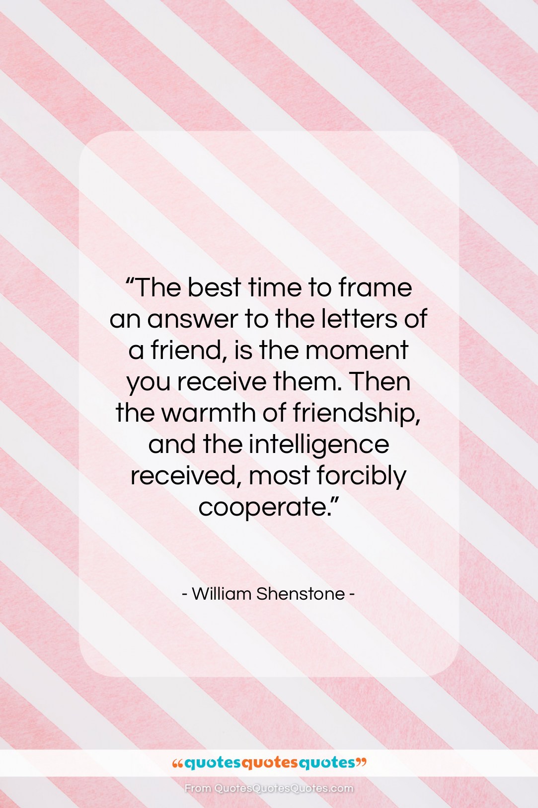 William Shenstone quote: “The best time to frame an answer…”- at QuotesQuotesQuotes.com