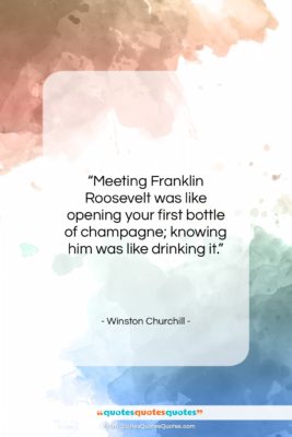 Winston Churchill quote: “Meeting Franklin Roosevelt was like opening your…”- at QuotesQuotesQuotes.com