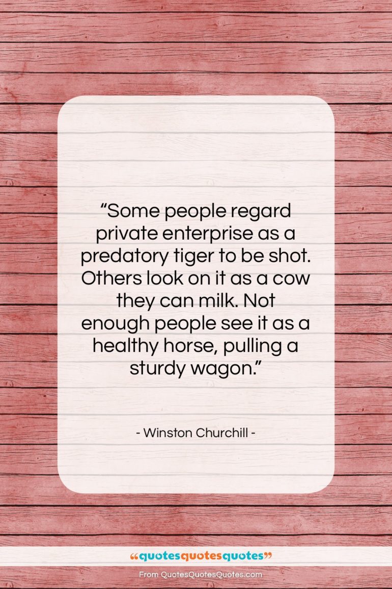 Winston Churchill quote: “Some people regard private enterprise as a…”- at QuotesQuotesQuotes.com