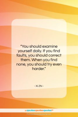 Xi Zhi quote: “You should examine yourself daily. If you…”- at QuotesQuotesQuotes.com